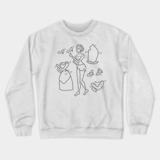 Paper Doll Sketch -- Vintage Day-to-Night Crewneck Sweatshirt